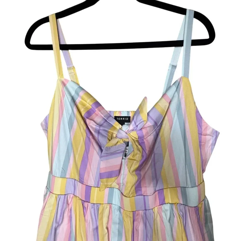 TORRID MINI POPLIN TIE FRONT SKATER DRESS SIZE 1 (1416) NEW WITH TAGS - Picture 6 of 6